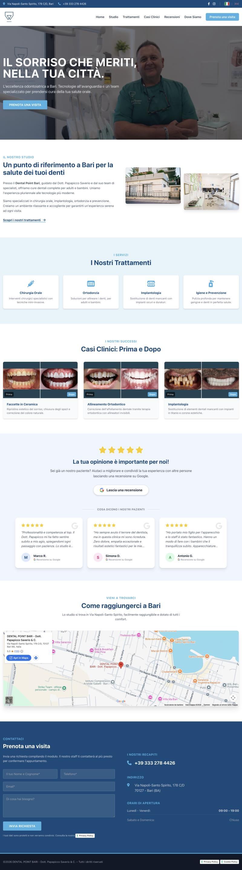 Il sito di Dental Point su computer